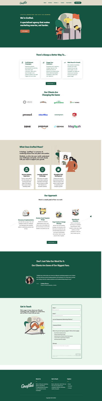 Full-page view of marketing agency client email or campaign template