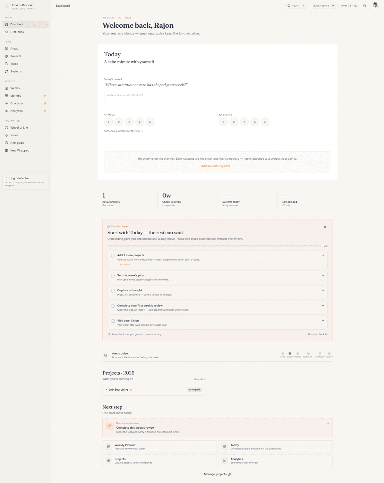 YearInReview dashboard
